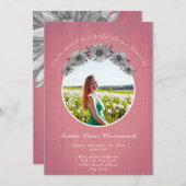 ひま素朴フラワーダスティバラ結婚ズブライダルシャワー 招待状 (正面/裏面)