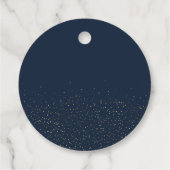 ひま素朴フラワーネイビー&金ゴールド結婚ズ・サンキュー フェイバータグ (裏面)