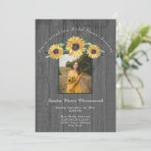 ひま素朴フラワーバーンウッド結婚ズブライダルシャワーI 招待状 (スタンド正面)