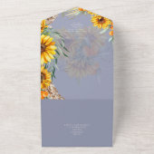 ひま素朴フラワーパンパスグラス結婚ズ オールインワン招待状 (外側)