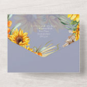 ひま素朴フラワーパンパスグラス結婚ズ オールインワン招待状 (裏面)