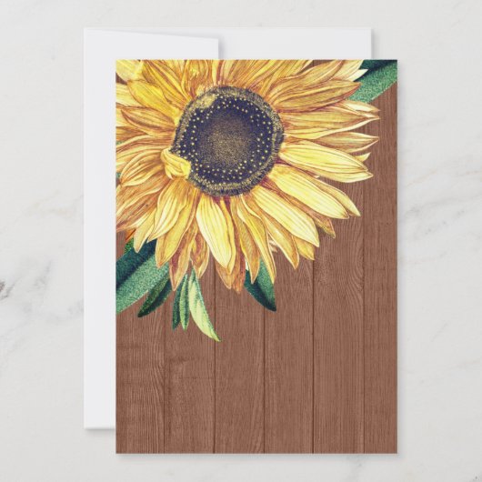 ひま素朴フラワーブラウン結婚ウッドブライダルシャワー 招待状 (裏面)