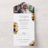 ひま素朴フラワーブルゴーニュフローラ結婚写真 オールインワン招待状 (内側)