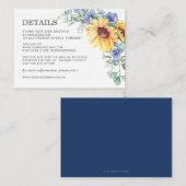 ひま素朴フラワーブルーフローラ結婚ズ詳細 エンクロージャーカード (正面/裏面)