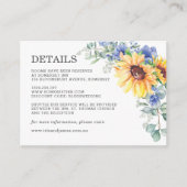 ひま素朴フラワーブルーフローラ結婚ズ詳細 エンクロージャーカード (正面)