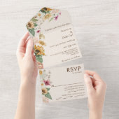 ひま素朴フラワーベージュエンツリーチョイスRSVP 結婚's オールインワン招待状 (貼ってはがせる)
