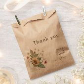 ひま素朴フラワーベージュモダン結婚式の引き出物バッグ フェイバーバッグ (クリップ留めされた状態)