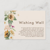 ひま素朴フラワーベージュ結婚の願い井戸 エンクロージャーカード (正面)