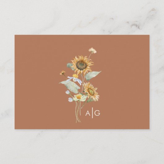 ひま素朴フラワーベージュ結婚の願い井戸 エンクロージャーカード (裏面)