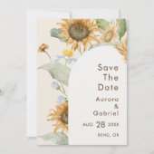 ひま素朴フラワーベージュ結婚アーチ撮影 セーブザデート (正面)