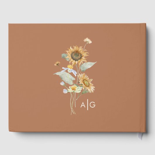 ひま素朴フラワーベージュ結婚ズゲストブック ゲストブック (裏面)