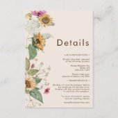 ひま素朴フラワーベージュ結婚詳細 エンクロージャーカード (正面)