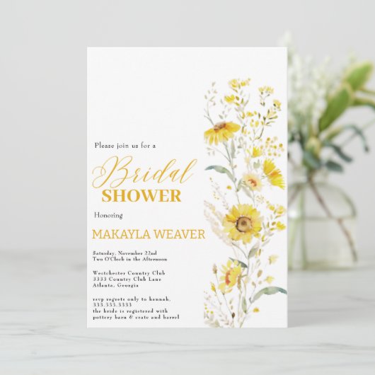 ひま素朴フラワーボホフローラカントリーブライダルシャワー 招待状 (スタンド正面)