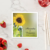 ひま素朴フラワーメイスン結婚ジャーブライダルシャワー スタンダードカクテルナプキン (インサイチュ)