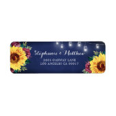 ひま素朴フラワーメイソンジャイルライツネイビー結婚ズ ラベル (正面)