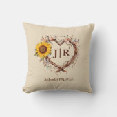 ひま素朴フラワーモノグラ結婚ム装飾用クッション クッション (正面)