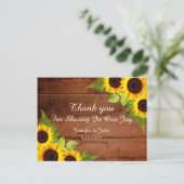 ひま素朴フラワーレース結婚の感謝はがき ポストカード (スタンド正面)