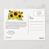 ひま素朴フラワーレース結婚の感謝はがき ポストカード (裏面)