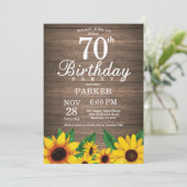 ひま素朴フラワー70番誕生日招待状 招待状 (スタンド正面)