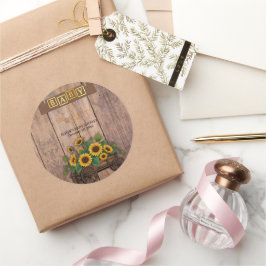 ひま素朴モダン花車赤ちゃんシャワー ラウンドシール