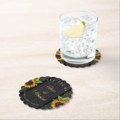 ひま素朴救花シックなバ結婚ンウッドの日付 ペーパーコースター (インサイチュ)