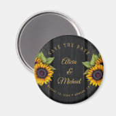 ひま素朴救花シックなバ結婚ンウッドの日付 マグネット (正面/裏面)