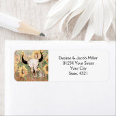 ひま素朴結婚花の牛のスカル日付を保存 ラベル (インサイチュ)