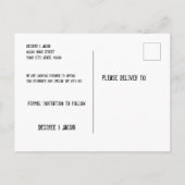 ひま素朴結婚花の牛のスカル日付を保存 案内ポストカード (裏面)