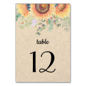 ひま素朴結婚花の表の番号カード テーブルナンバー (裏面)