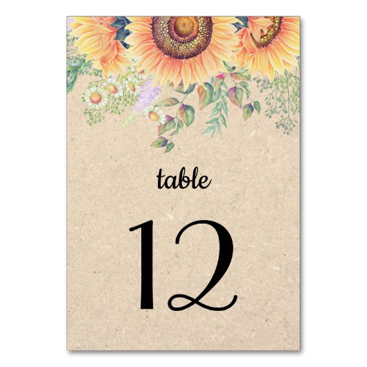 ひま素朴結婚花の表の番号カード テーブルナンバー (裏面)