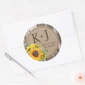 ひま素朴結婚花ラベル ラウンドシール (封筒)