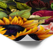 ひま素朴花とバラ結婚の歓迎サイン ポスター (角)