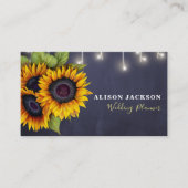 ひま素朴花ネイビーブルーウェディングプランナー 名刺 (正面)