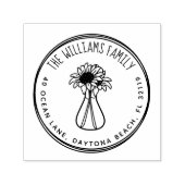 ひま素朴花手書き差出人住所 セルフインキングスタンプ (デザイン)