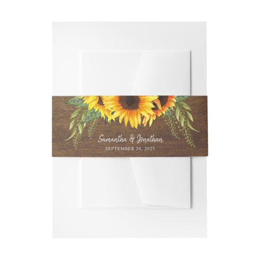 ひま素朴花手書き書結婚道 招待状ベリーバンド (正面例)