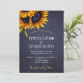 ひま素朴花海軍チョーク結婚ボード 招待状 (スタンド正面)