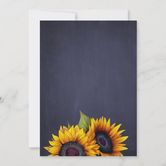 ひま素朴花海軍チョーク結婚ボード 招待状 (裏面)