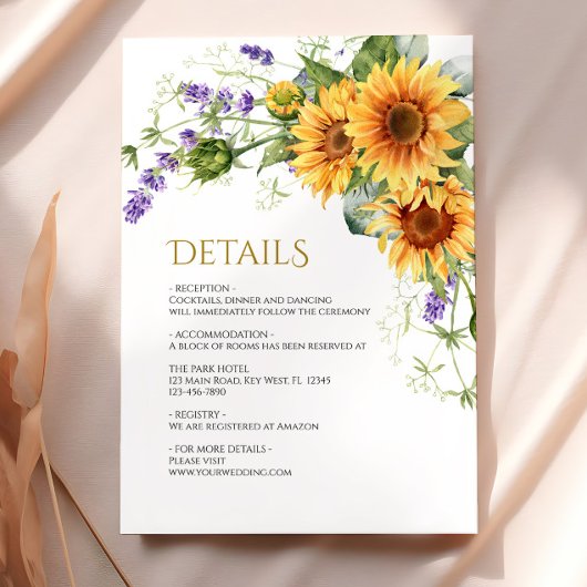 ひま素朴花結婚の詳細囲いカード エンクロージャーカード