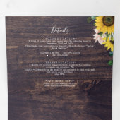 ひま素朴花 |ウッド結婚写真の全てを1つに 三つ折り招待状 (内部最初)