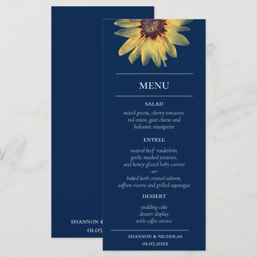 ひま素朴花 メニュー (正面/裏面)