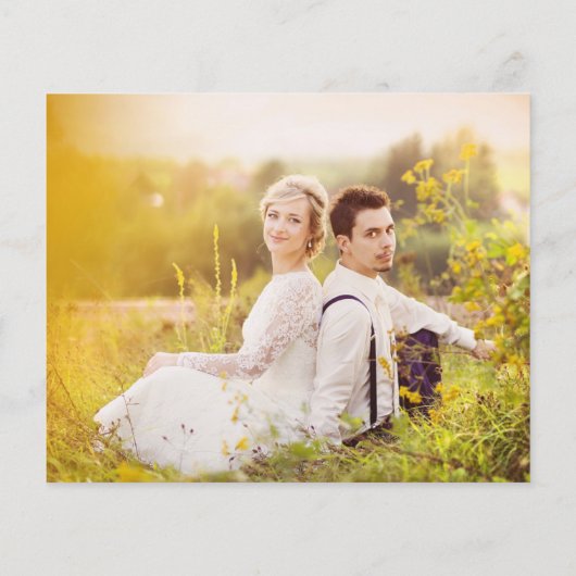 ひま素朴花 |予算結婚のサンキューカード (裏面)