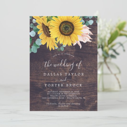 ひま素朴花 |木材を一結婚体に 招待状 (スタンド正面)