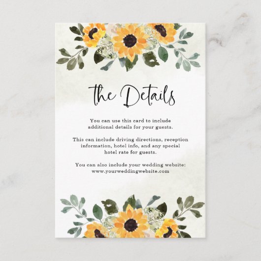 ひま素朴花 |水彩結婚詳細 エンクロージャーカード (正面)