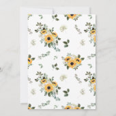 ひま素朴花 | Oh Boy Baby Shower金ゴールドスクリプト 招待状 (裏面)