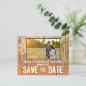 ひま素朴草の写真結婚式が日付を救う 案内ポストカード (スタンド正面)