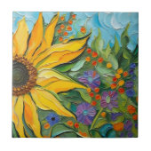 ひま絵を描花 タイル (正面)