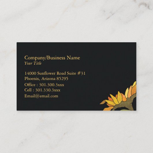 ひま芸術的はっきりした花モノグラム 名刺 (裏面)