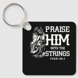ひもで彼を賛美Psalm 150 4 Christ Bas キーホルダー