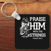 ひもで彼を賛美Psalm 150 4 Christ Bas キーホルダー (正面)