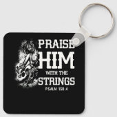 ひもで彼を賛美Psalm 150 4 Christ Bas キーホルダー (裏面)